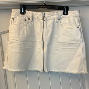 Free People White denim skirt